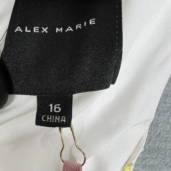 Alex Marie Size 16 White Green Floral Pleated Midi Easter Spring Dress MSRP $149 - Picture 14 of 16